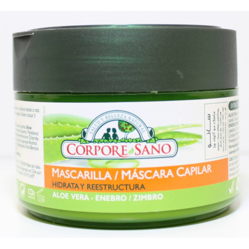 MASCARILLA CAPILAR - ALOE VERA Y ENEBRO - 250 ML - VEGAN - CORPORE SANO