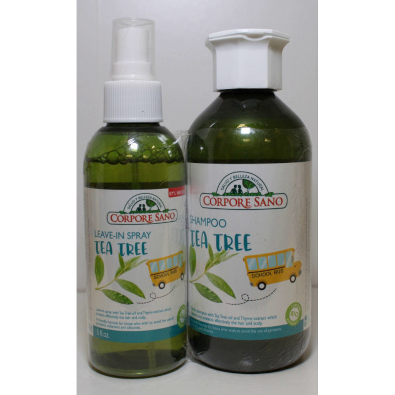 CHAMPU Y SPRAY CAPILAR ARBOL DE TE - PACK OFERTA - BIO/VEGAN - CORPORE SANO