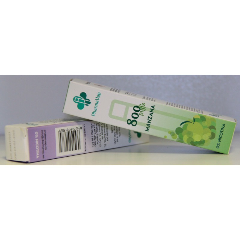 VAPER 0% NICOTINA - 800 PUFFS - MANZANA - PHARMAVAP