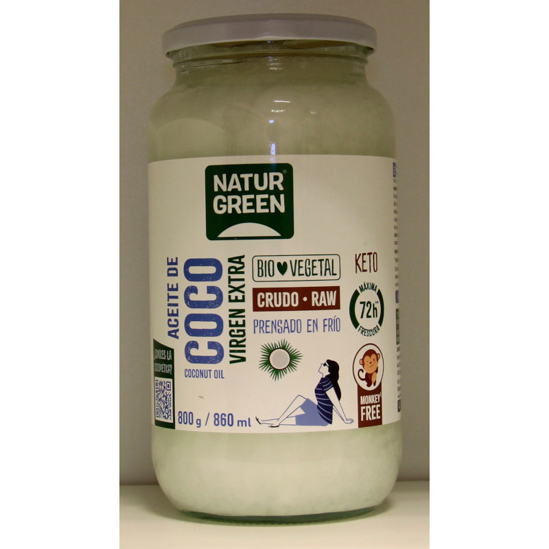 ACEITE DE COCO - VIRGEN ORGANICO 800 g - NATUR GREEN