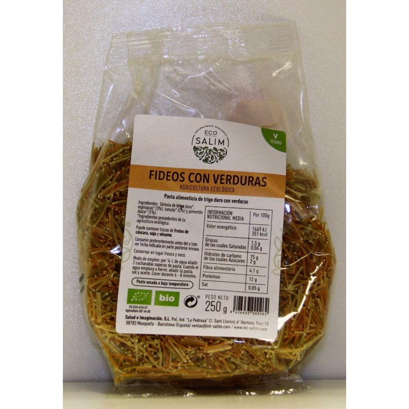 FIDEOS CON VERDURAS - TRIGO - ECOSALIM